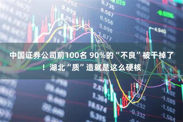 中国证券公司前100名 90%的“不良”被干掉了！湖北“质”造就是这么硬核