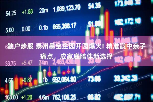 散户炒股 泰州暴宝庄园开园爆火! 精准戳中亲子痛点，成家庭陪伴新选择